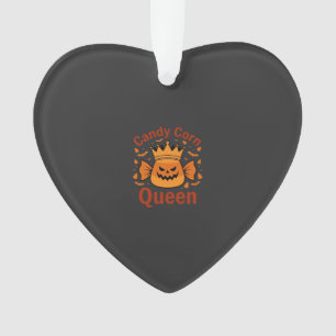 Ornamento Rainha do Candy Corn Coroa de Halloween Morcegos_1