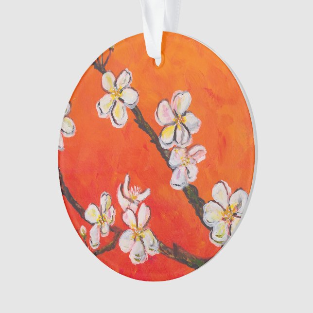 Ornamento Ramificação Brilhante Branca (Frente)