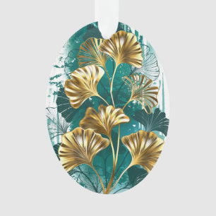 Ornamento Ramificação com Ouro deixa Ginko Biloba