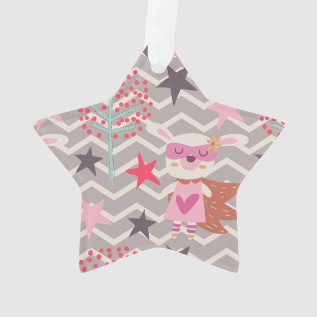 Ornamento Rapariga Superherói Bunny (Verso)