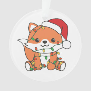 Ornamento Raposa Natal Animais de inverno Raposa de Natal