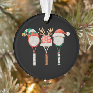 Ornamento Raquete de Ténis Rena Chifres Chapéu de Papai Noel