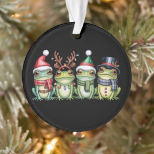 Ornamento Rãs Natal Amante de Rã Fofo Papai Noel Animais