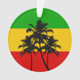 Ornamento Rasta Flag Tropical Palm Trees Christmas