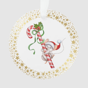Ornamento Rato de Papais noeis Ornamnet Acrílicos Feriados