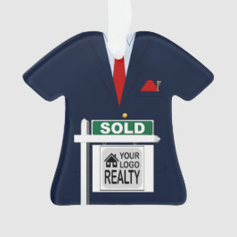 Ornamento Realtor Red Tie Sold Sign Personalizado