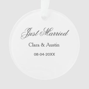 Ornamento Recém-casados adicionar nome do casal data ano sim