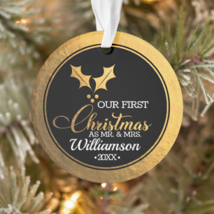 Ornamento Recém-casados nosso primeiro Natal