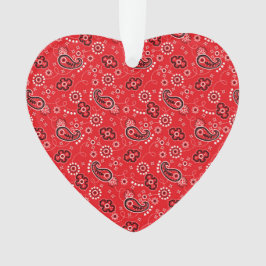 Ornamento Red Bandana Heart Modern Cowboy Adorável