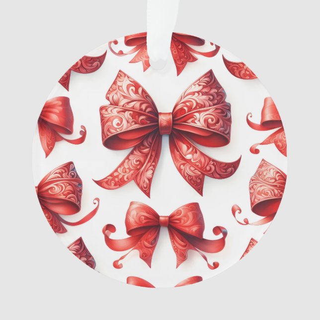 Ornamento Red Christmas Bows (Frente)