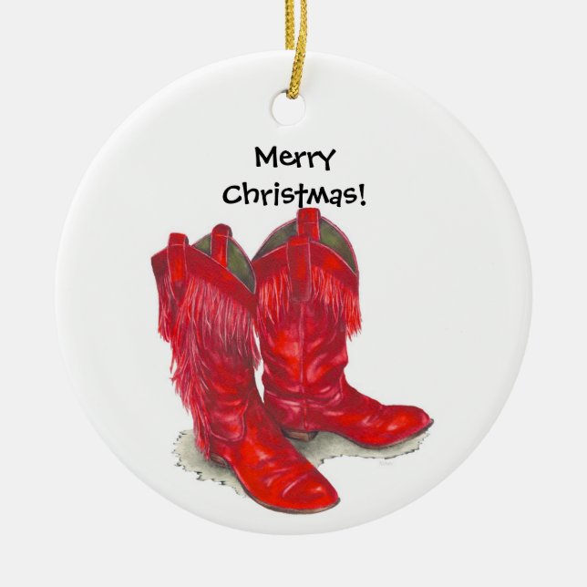 ornamento Red Cowboy Boots (Frente)