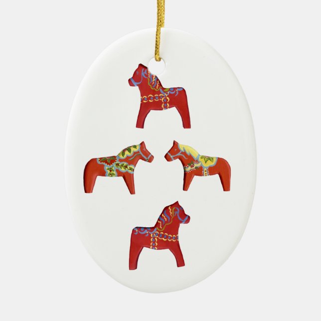 Ornamento Red Dala Horses (Frente)