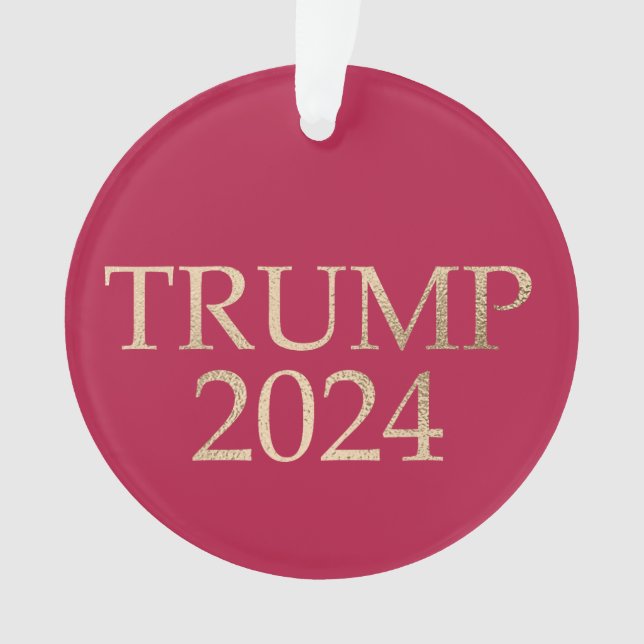 Ornamento Red e Dourado Donald Trump 2024 (Frente)