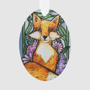 Ornamento Red Fox Floral Art