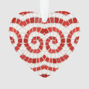 Ornamento RED IONIC MOSAIC Arylic Heart Ornament