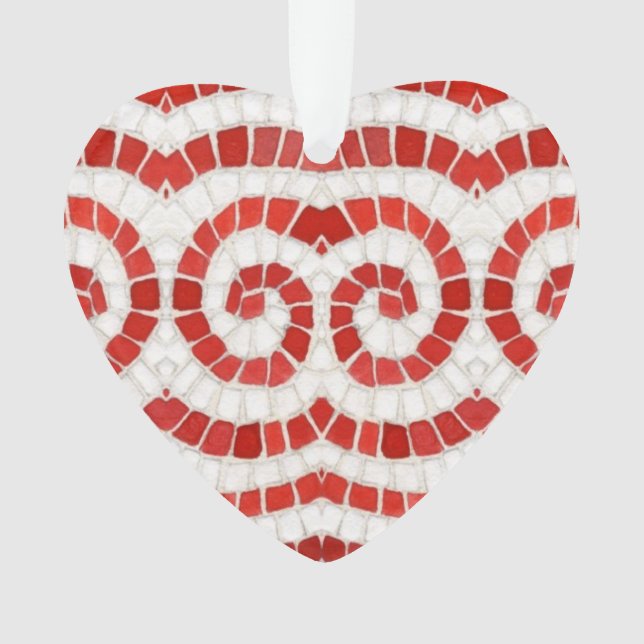 Ornamento RED IONIC MOSAIC Arylic Heart Ornament (Frente)