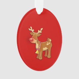 Ornamento Red Nosed Reindeer Red