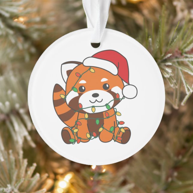 Ornamento Red Panda Christmas Animais de inverno Red Pandas (Árvore)