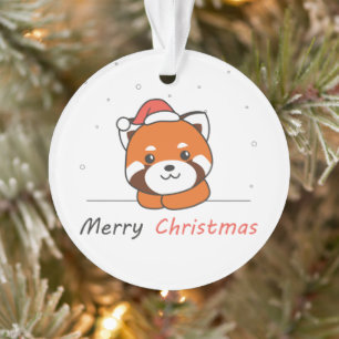 Ornamento Red Panda Christmas Snow Winter Animais Pandas