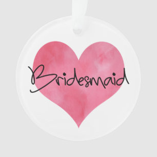 Ornamento Red Watercolor Heart Bridesmaid