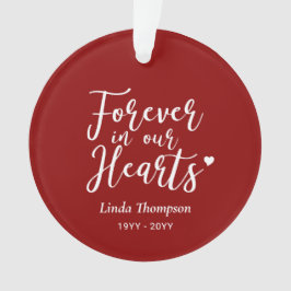 Ornamento Red & White Forever em nossa Foto Memorial do Cora