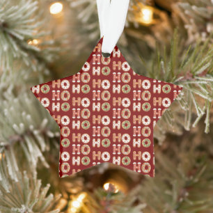 Ornamento Red White Ho Ho Ho Ho Gingercake Natal
