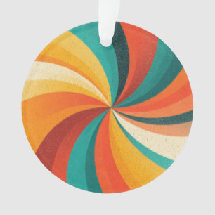 Ornamento Redemoinho de Cores Retrô – Fundo Abstrato Vintage