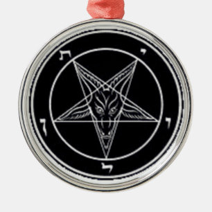 Ornamento Redondo Baphomet Black E White Premium R