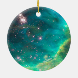 Ornamento Redondo de Nebulosa Teal #4