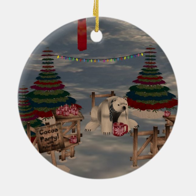Ornamento Redondo de Urso Polar (Traseira)