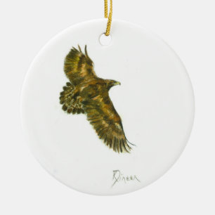 Ornamento redondo dourado de Eagle