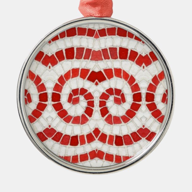 Ornamento Redondo Premium MOSAIC VERMELHO IÔNICO (Frente)