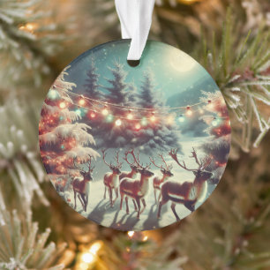 Ornamento Reinadores de Vintage e Luzes de Natal Personaliza