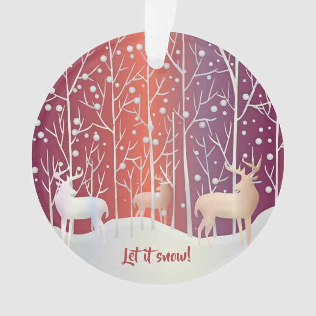 Ornamento Reindeer, deixe nevar! Natal (Frente)