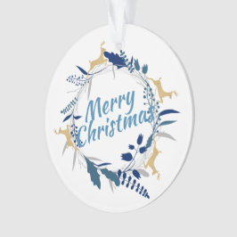 Ornamento Reindeer Ouro Floral de Natal O