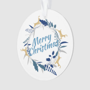 Ornamento Reindeer Ouro Floral de Natal O