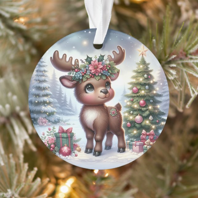 Ornamento Reindeer with Poinsettia Antlers (Árvore)