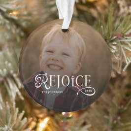 Ornamento Rejoice Christian Religious Merry Christmas Photo 