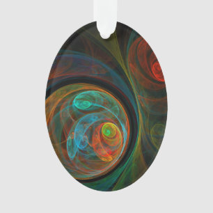 Ornamento Renascimento de Abstrato de Arte Azul Oval