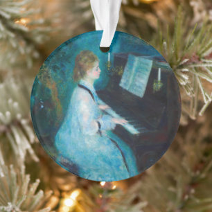 Ornamento Renoir Mulher na Pintura Piano de Belas Artes