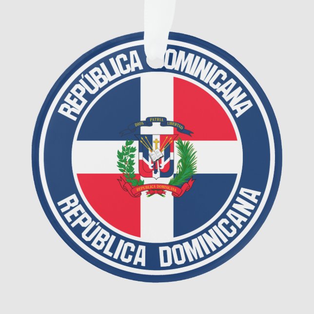 Ornamento República Dominicana Redonda Emblem (Frente)