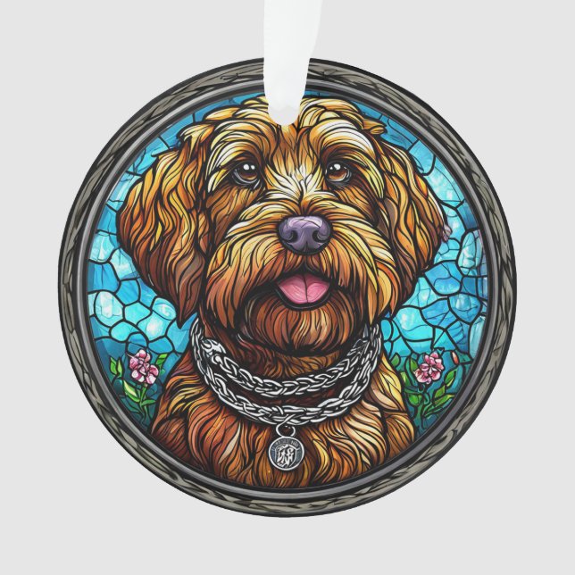 Ornamento Retrato de cachorro fofo (Frente)