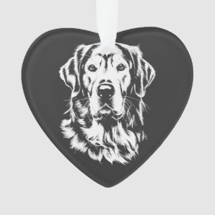 Ornamento Retrato de Golden Retriever Roupas Minimalistas