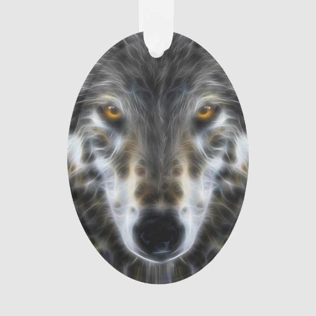 Ornamento Retrato design Wolf Inspirational (Frente)