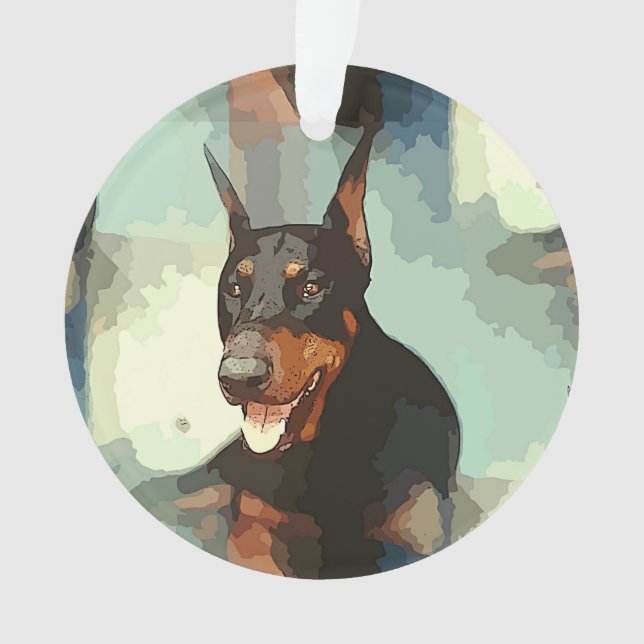 Ornamento Retrato do Pinscher do Doberman (Frente)