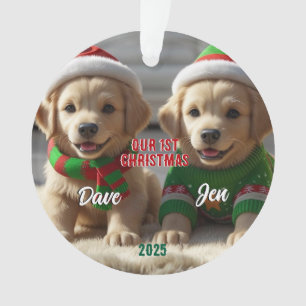 Ornamento Retriever de Ouro de Natal 1rua Personalizado