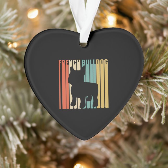 Ornamento Retro 1970s Cachorro Silhuette French Bulldog Gift (Árvore)