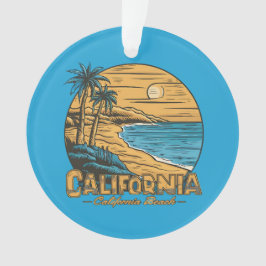 Ornamento Retro California Sunset Beach Scene