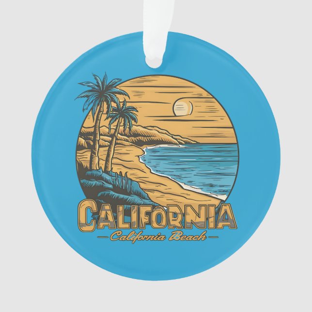 Ornamento Retro California Sunset Beach Scene (Frente)