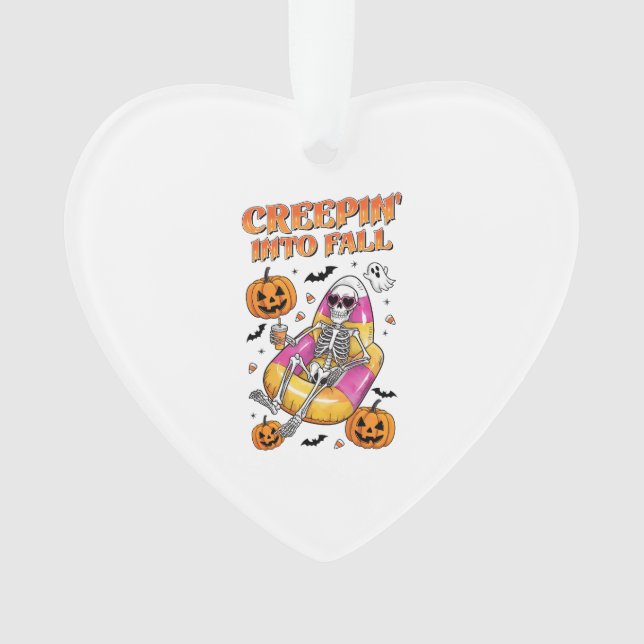Ornamento Retro Creepin into Fall Halloween (Frente)